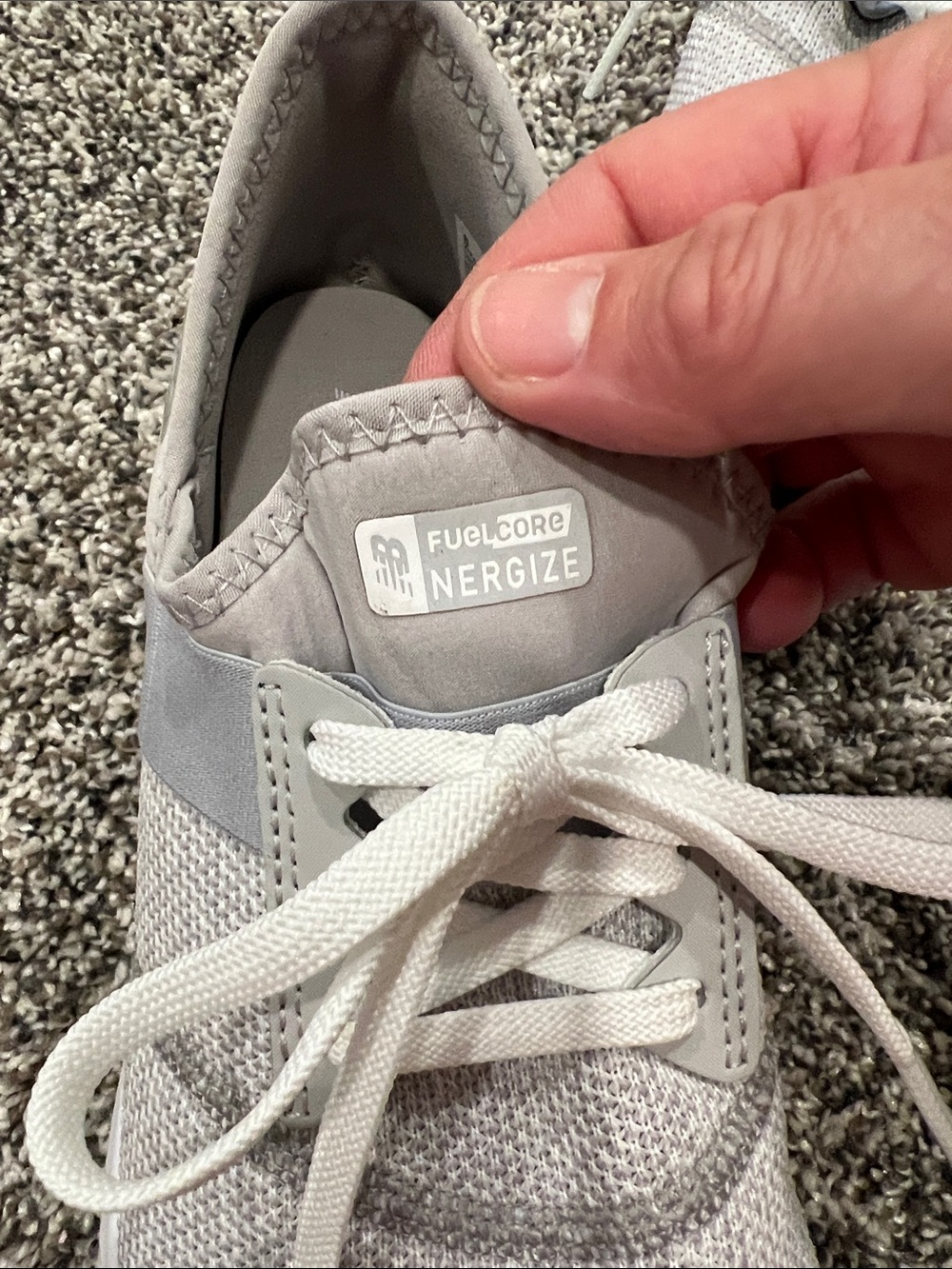New Balance Women's Light Gray Knit Lace-Up Athletic Sneakers - Picture 5 of 5